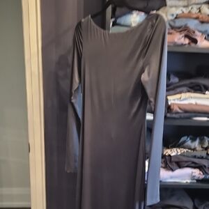 Chic Long Sleeve Charcoal Dress